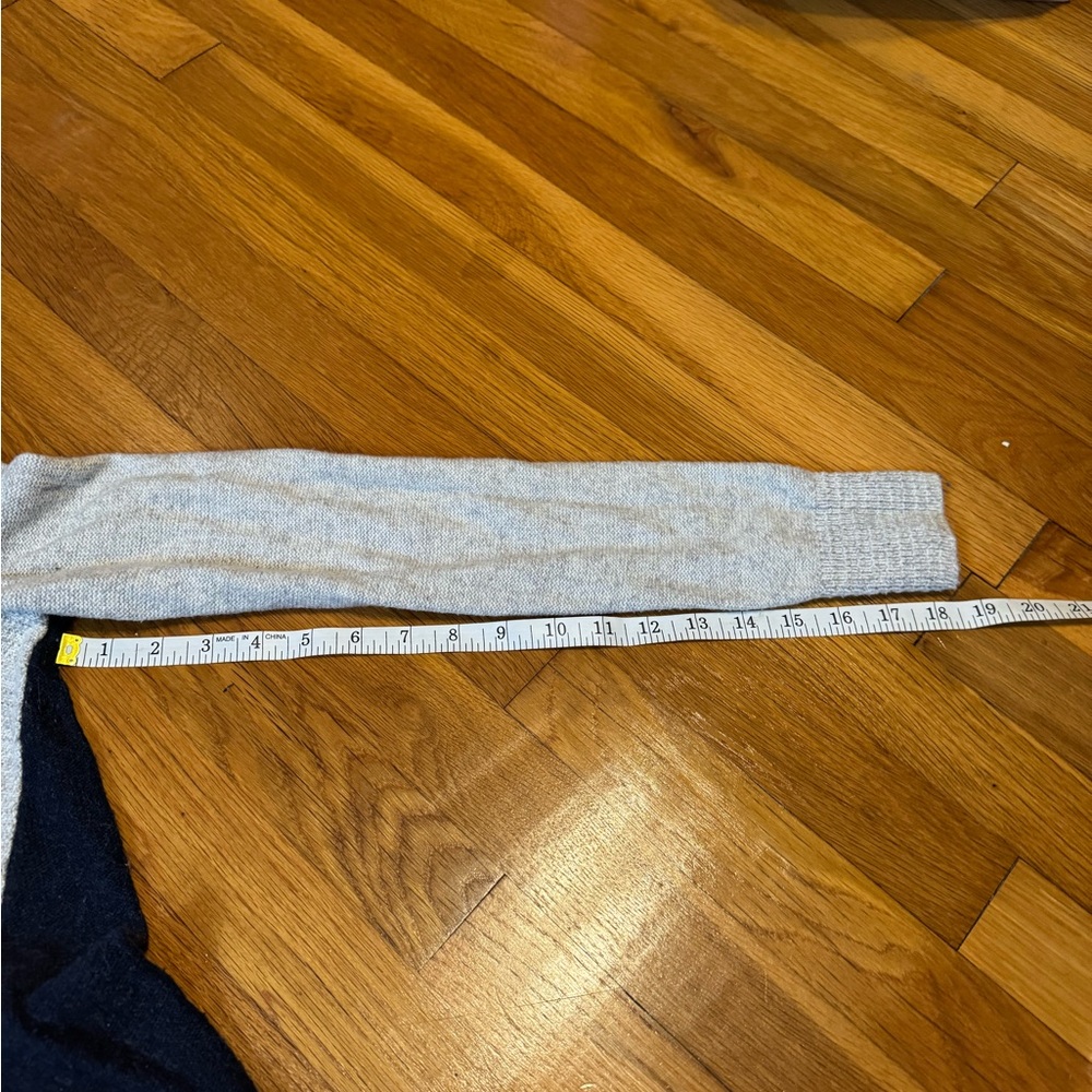madewell montford colorblock navy and grey sweater with zipper in the back - Picture 7 of 8